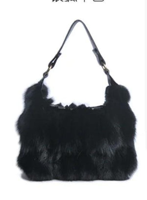 Women Winter Real Fox Fur Handbag Luxury - tntwear1