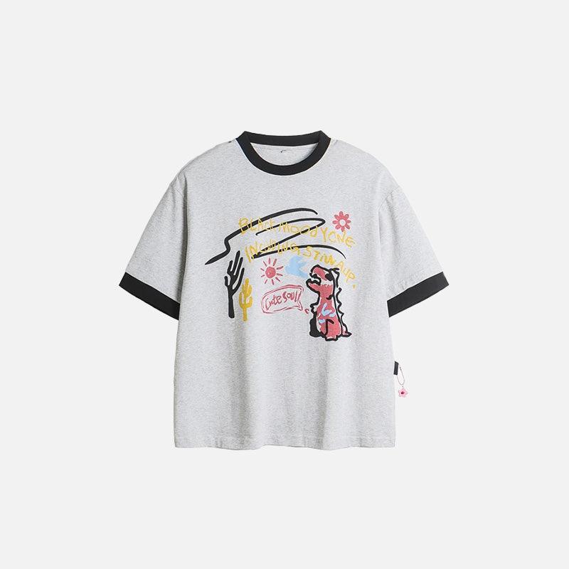 Patchwork Edges Graphic T-shirt - tntwear1