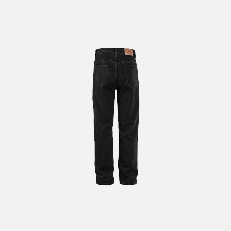 Black Solid Straight Jeans - tntwear1