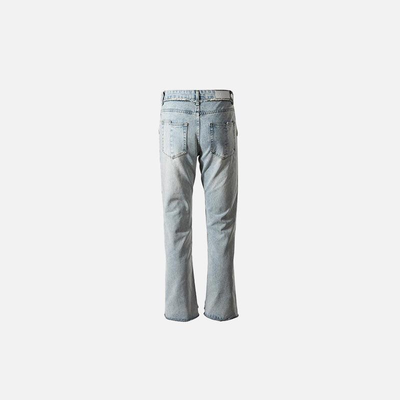 Blue Light-Wash Flared Jeans - tntwear1