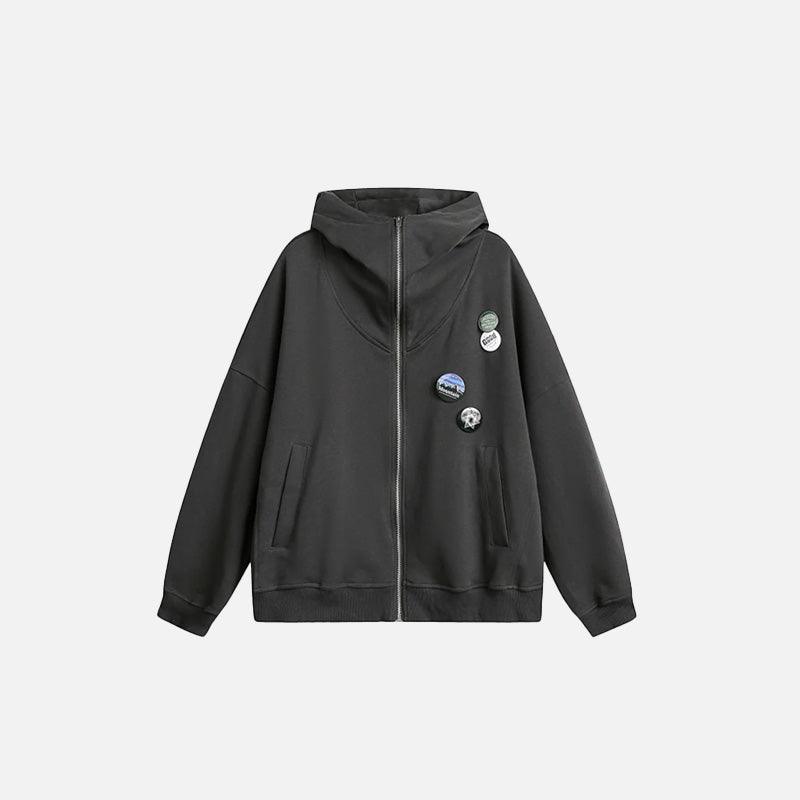 Loose Sports Zip-Up Hoodie - tntwear1