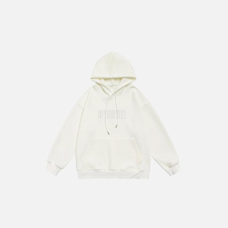 Solid Color Embroidered Hoodie - tntwear1