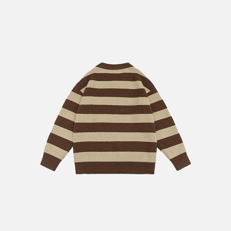 Classic Striped Polo Sweater - tntwear1