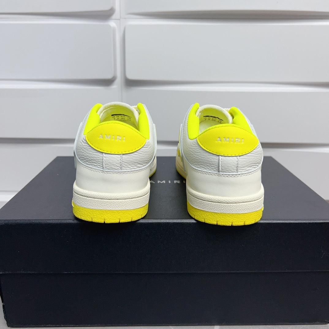 AMR Skel Top Low White Fluorescent Yellow Sneakers-142 - tntwear1