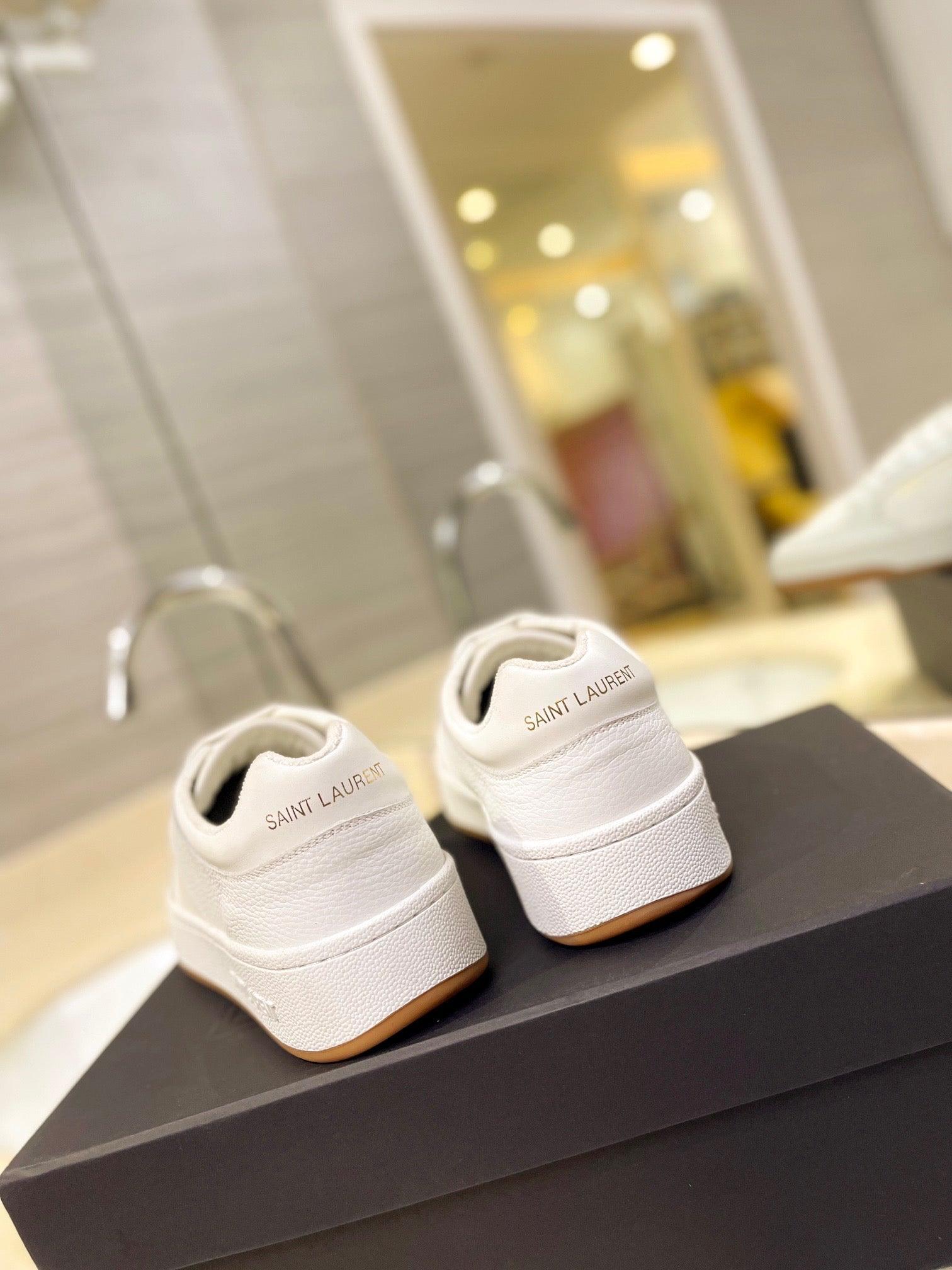 VSL White Leather Sneakers-170 - tntwear1