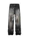 Tntwear High Street Hip Hop Distressed Washed Jeans - tntwear1