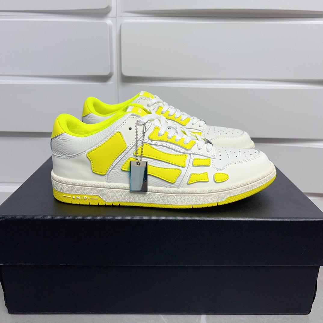 AMR Skel Top Low White Fluorescent Yellow Sneakers-142 - tntwear1