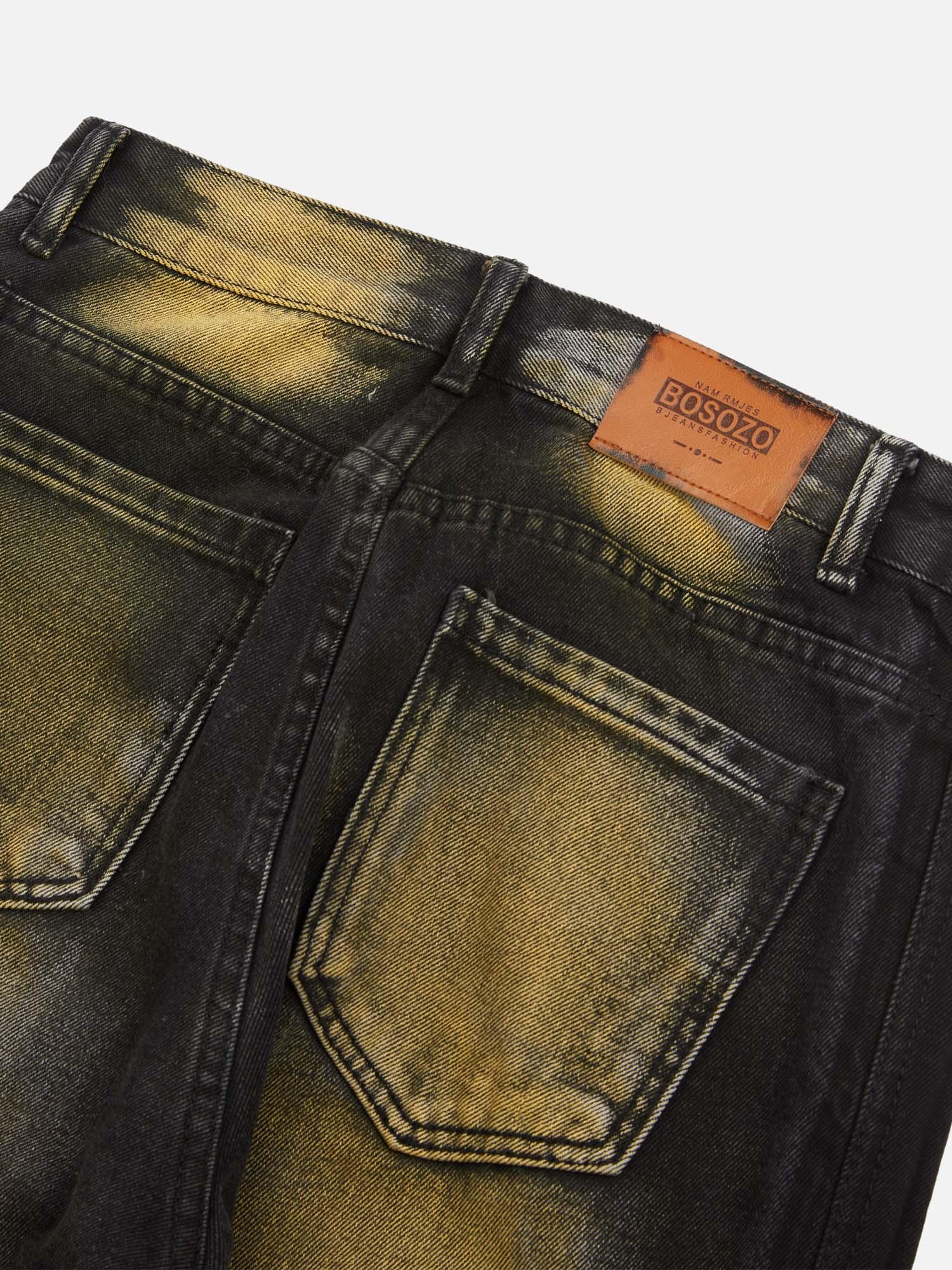 1984 Hip-hop Washed Distressed Loose Spray-dyed Jeans - tntwear1