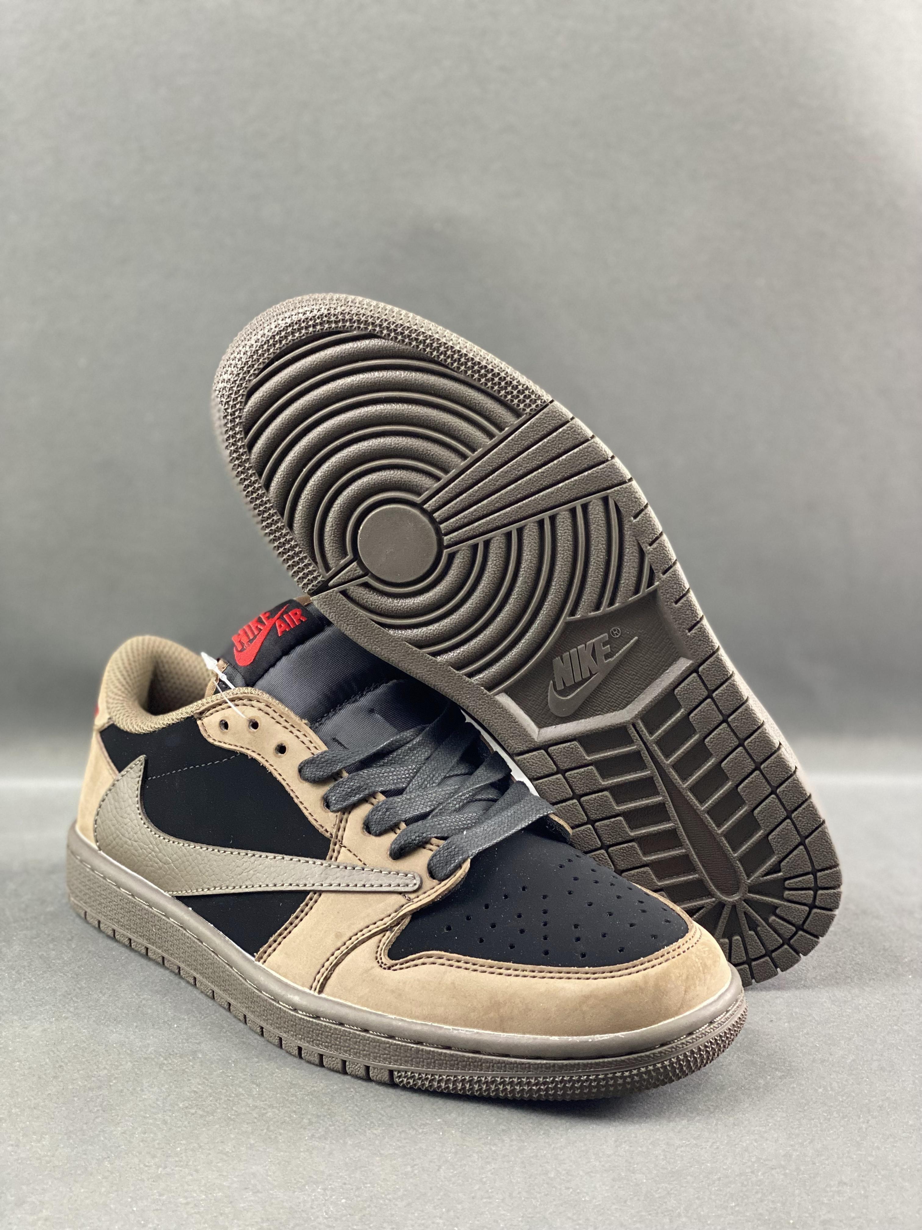 Custom Travis Scott x Air Jordan 1 Low Velvet Brown - tntwear1