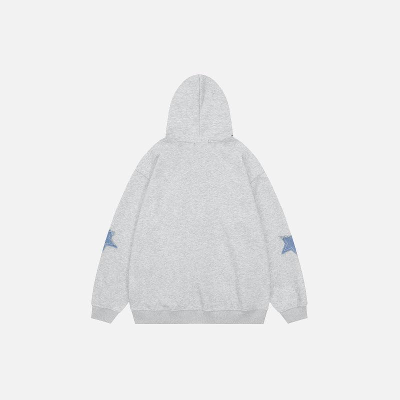 Star Patches Cotton Zip-up Hoodie - tntwear1