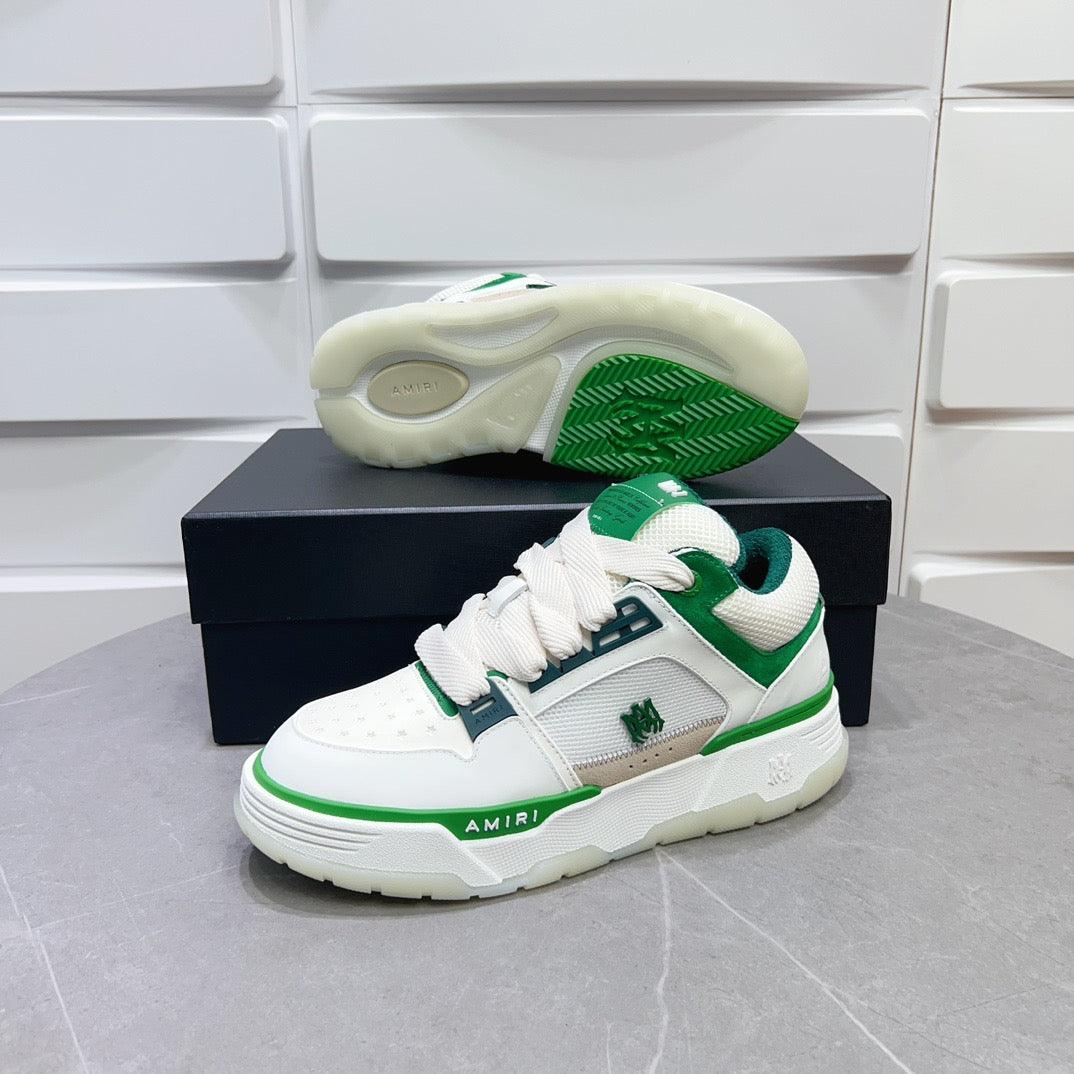 AMR MA-1 White and Green Sneakers-128 - tntwear1