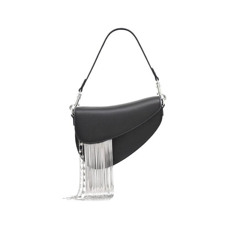 New Cowhide Women's Bag Autumn And Winter Unique Design Tassel Bag Personality Fashion Messenger Bag - tntwear1