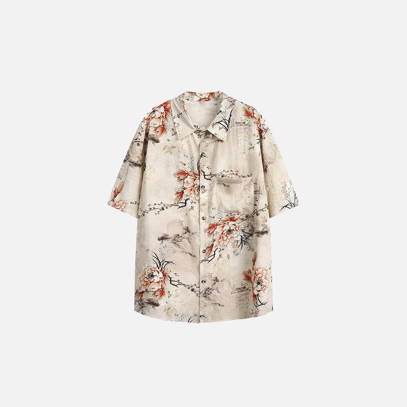 Nylon Floral Elegant Shirt - tntwear1