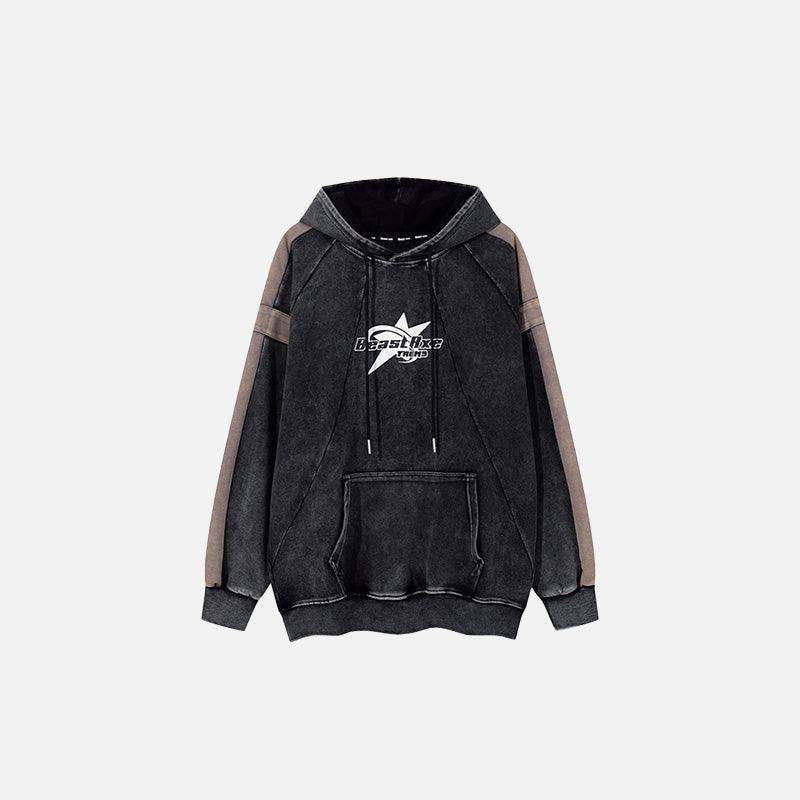 Star Emblem Contrast Hoodie - tntwear1