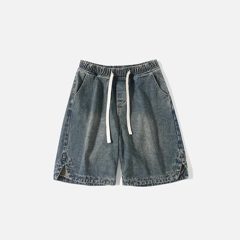 Washed Sports Denim Shorts - tntwear1