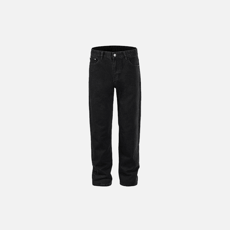 Black Solid Straight Jeans - tntwear1