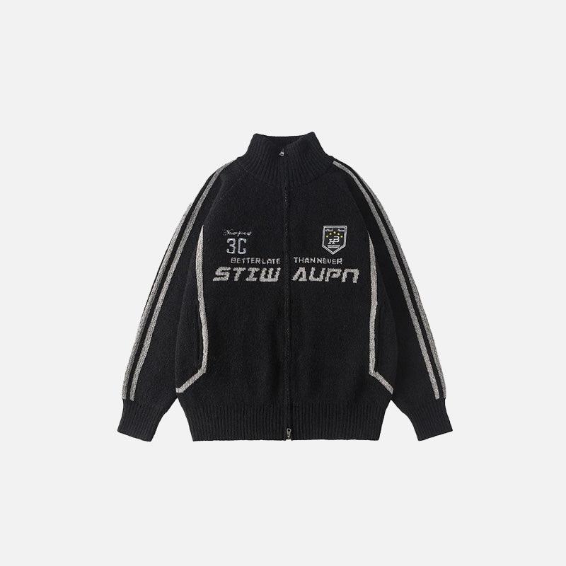 Retro Sports Zip-Up Sweater - tntwear1