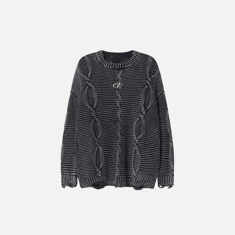 Twisted Cable Knit Sweater - tntwear1