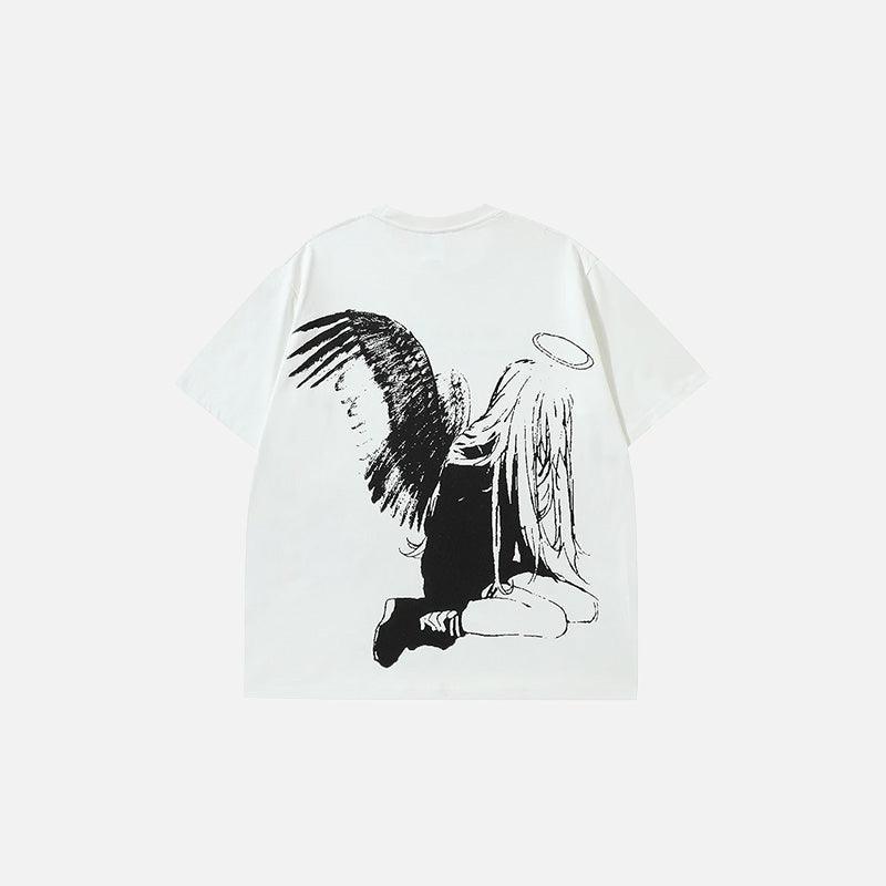 Loose Angel Wings Graphic T-shirt - tntwear1