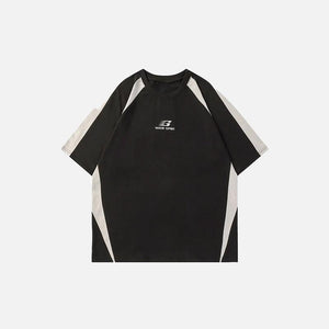 Y2K Embroidery Patchwork Sports T-shirt - tntwear1