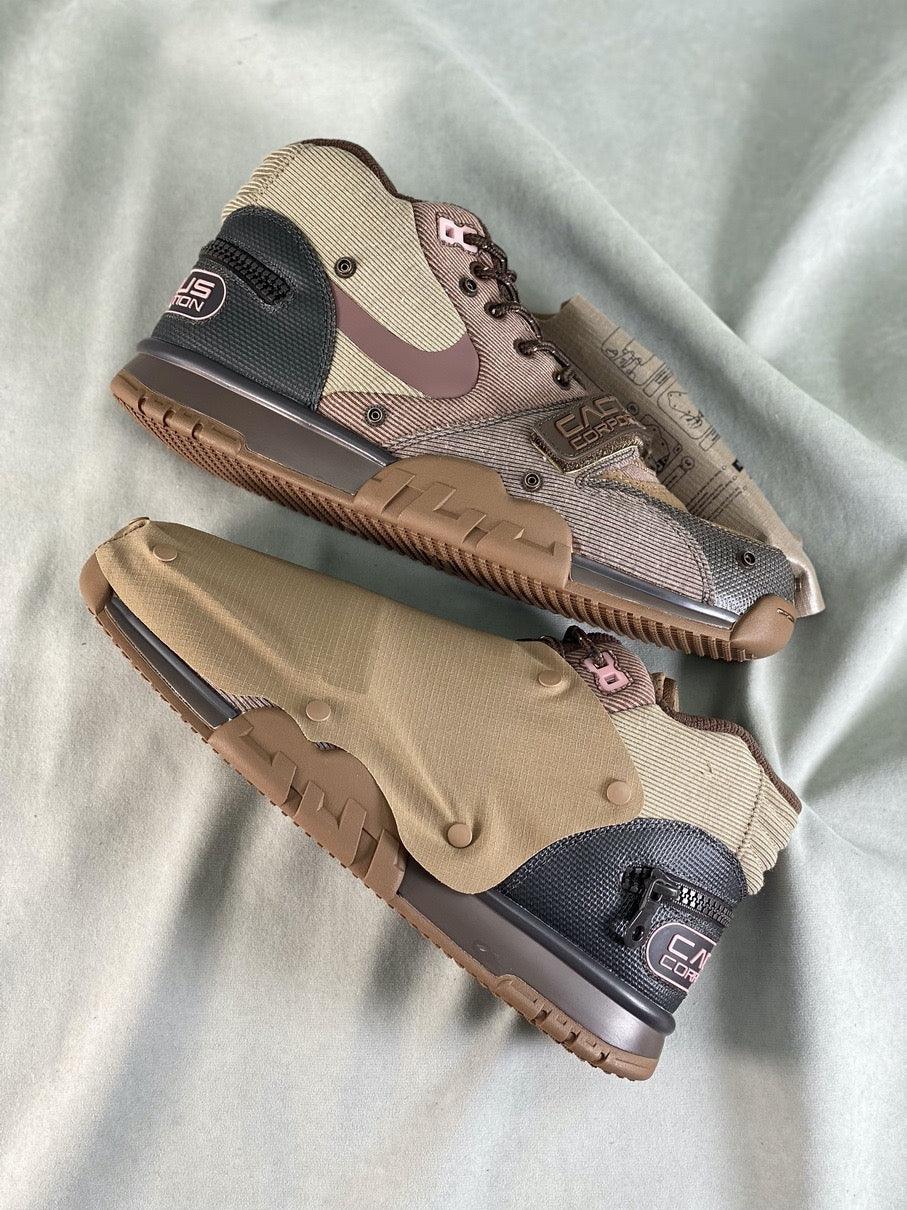 Custom Travis Scott x Air Trainer 1 Wheat DR7515-200 - tntwear1