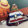 Tntwear - White Blue & Red Dionysus Mini Top Handle Bag