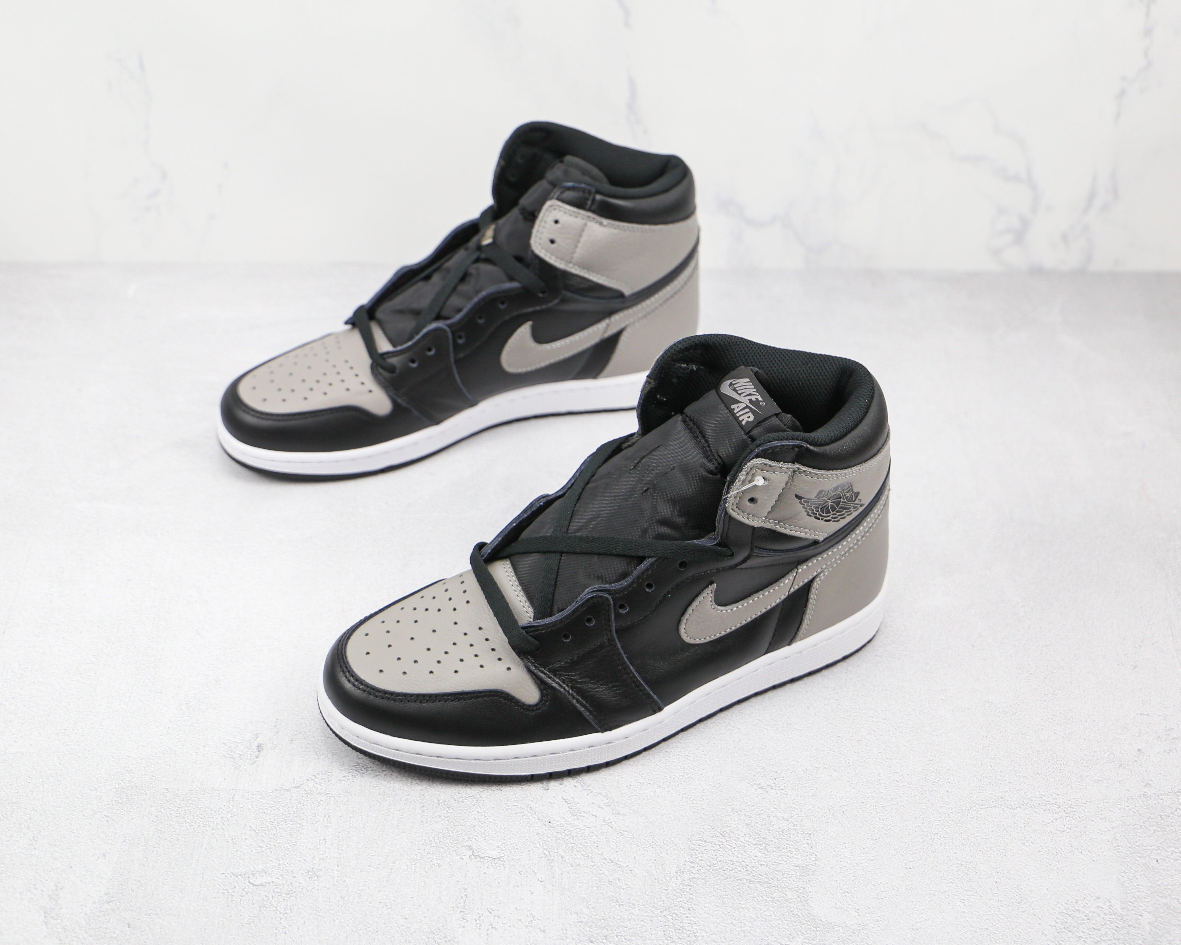 Custom Black Grey Jordan 1 High Q ( Customs And Box ), Jordan 1 Sneakers - tntwear1