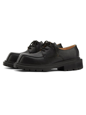 Black Square Toe Leather Shoes - 2119 - tntwear1