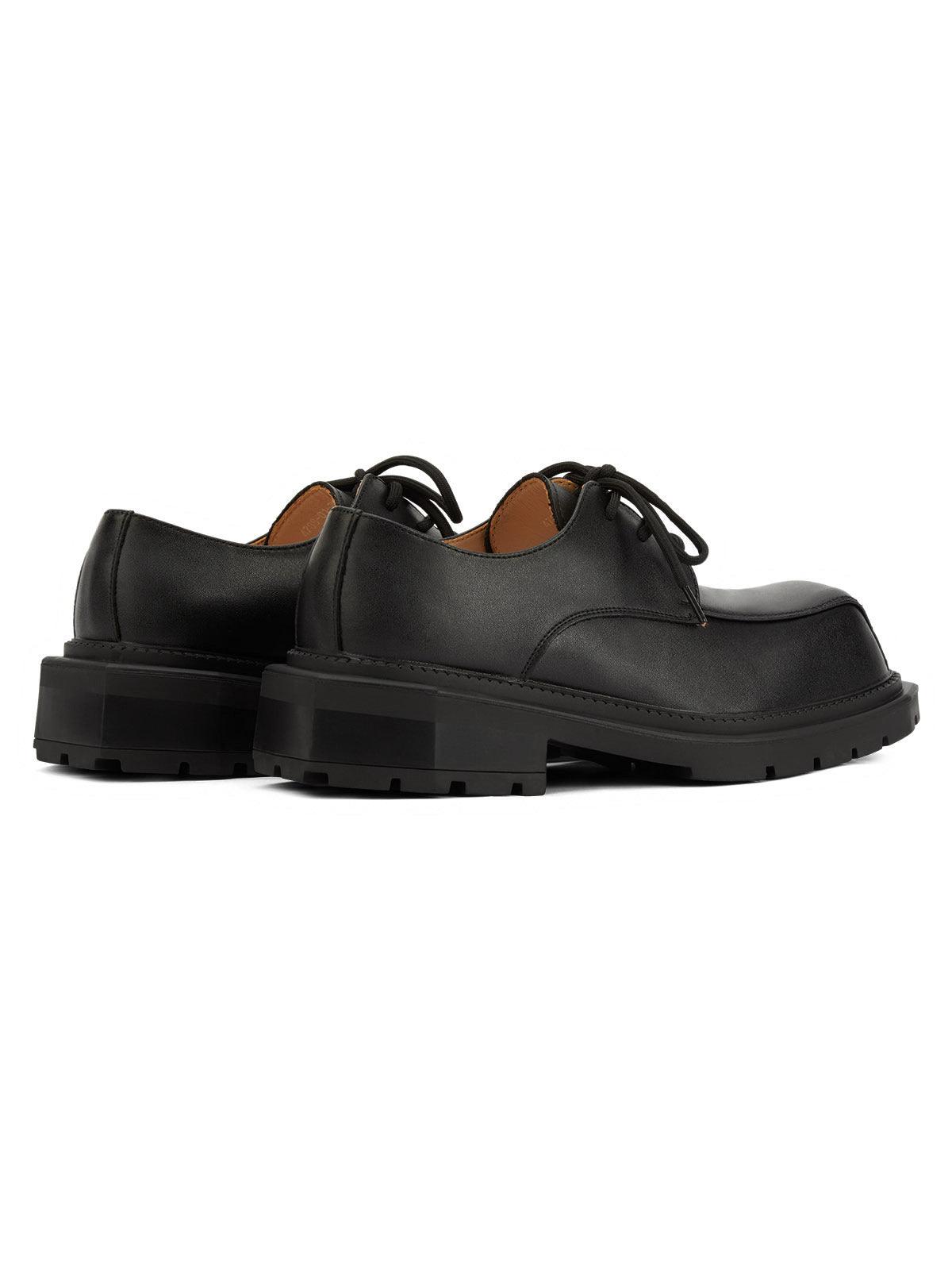 Black Square Toe Leather Shoes - 2119 - tntwear1