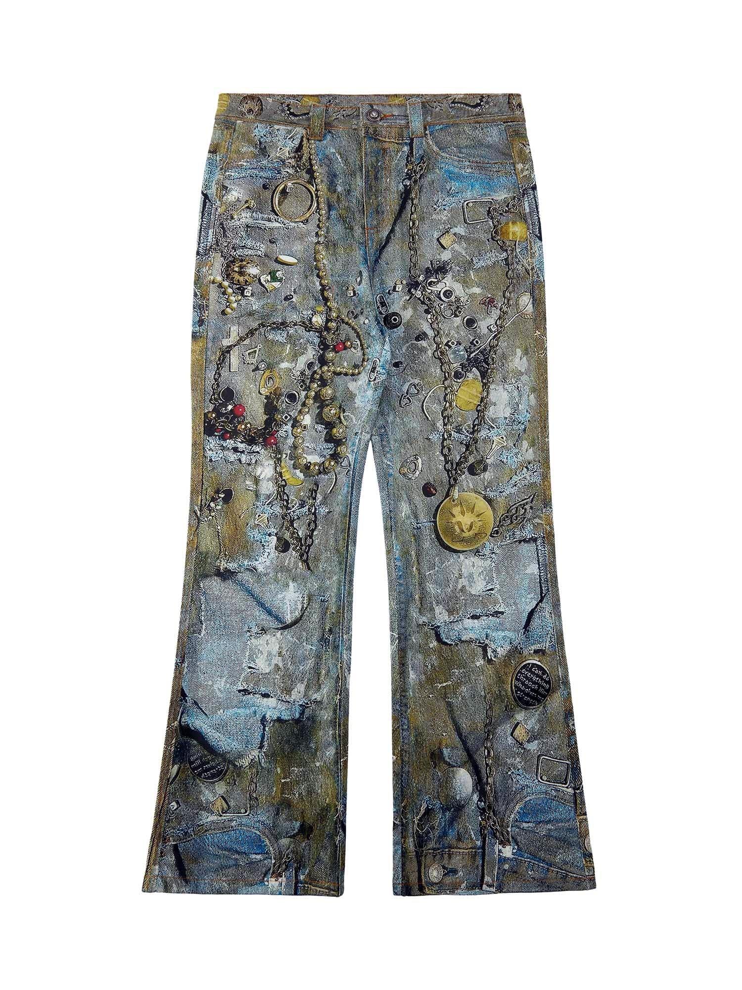 Tntwear Graffiti BORO Destruction Chain Jeans - 2110 - tntwear1