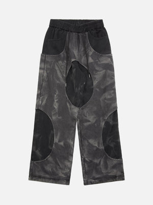 1984 Distressed Tie-dye Cutout Hip-hop Sweatpants - tntwear1