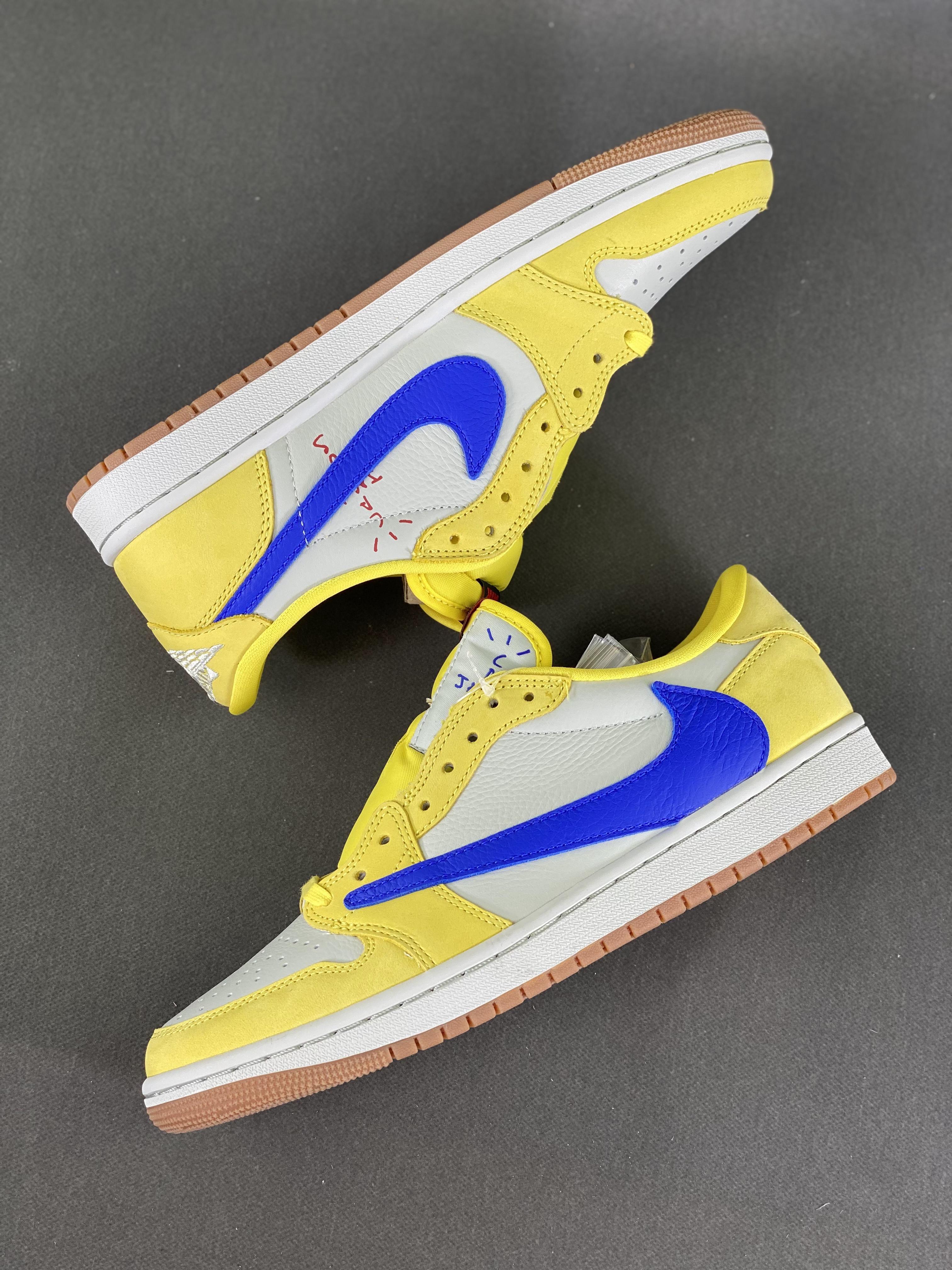 Custom Travis Scott x Air Jordan 1 Low “Canary” DZ4137-700 - tntwear1