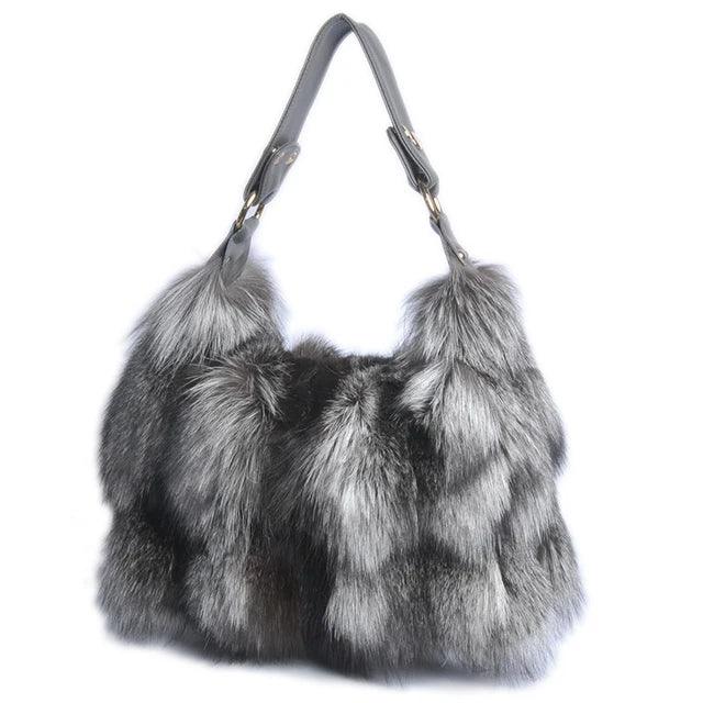 Women Winter Real Fox Fur Handbag Luxury - tntwear1