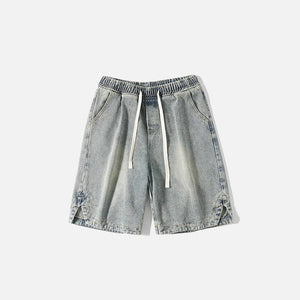 Washed Sports Denim Shorts - tntwear1