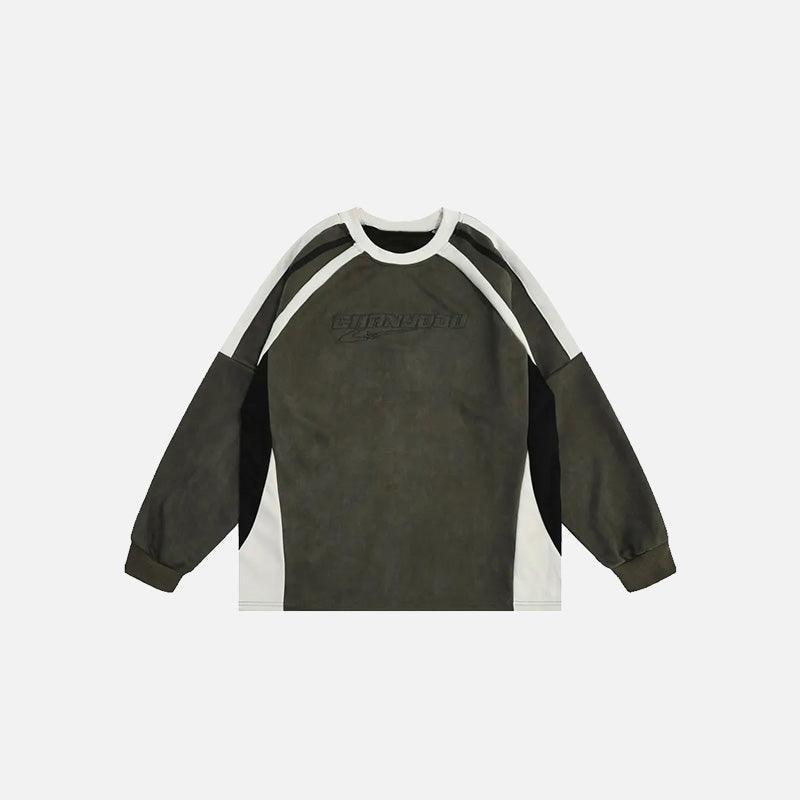 Retro Embroidery Patchwork Sweatshirt - tntwear1