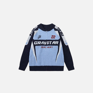 Turbo Drive Gray Star Sweater - tntwear1