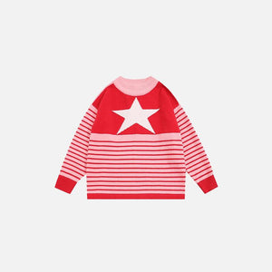 Y2K Star Stripes Sweater - tntwear1