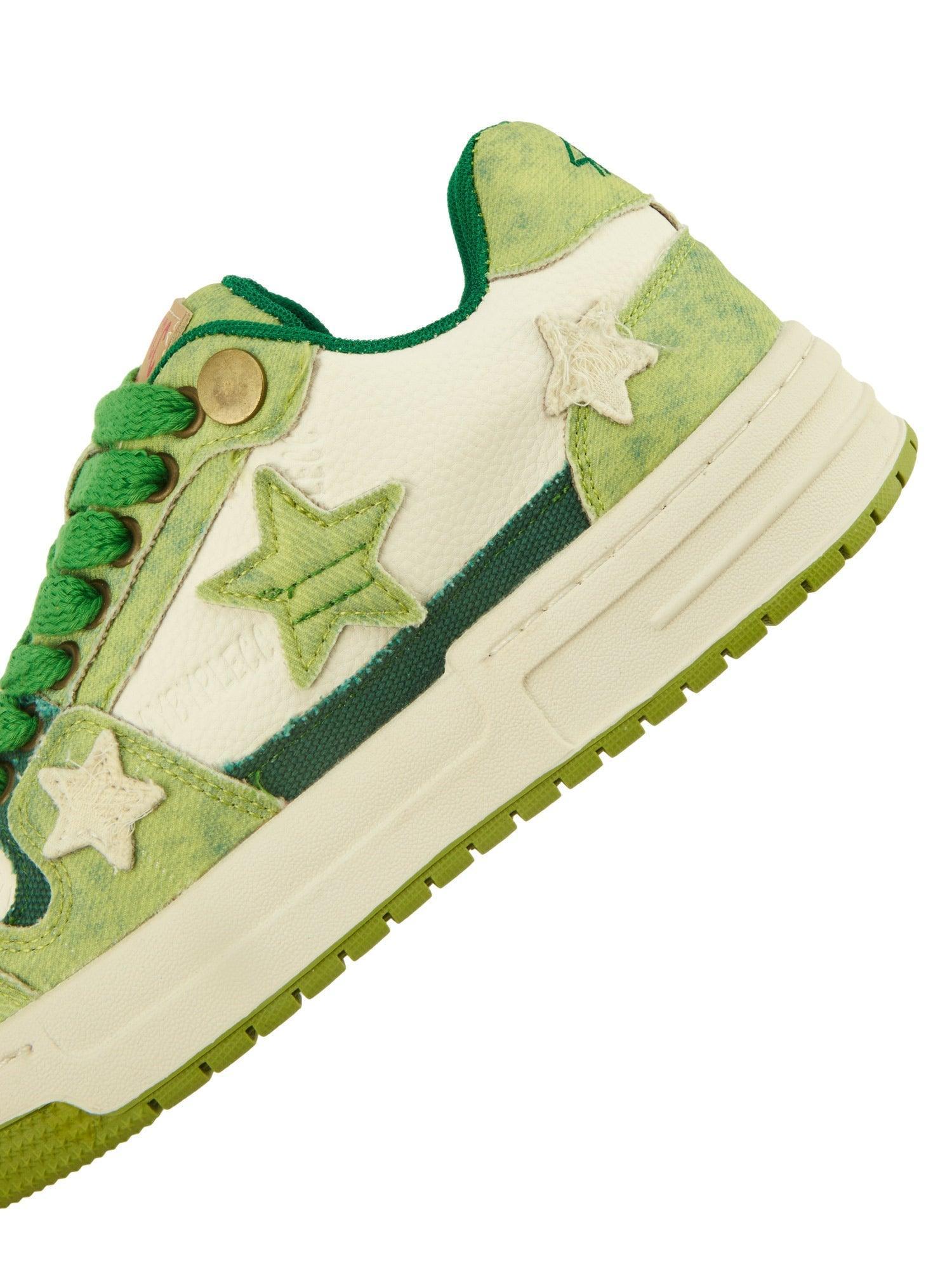 Avocado Green Star Chunky Sneakers - Tntwear