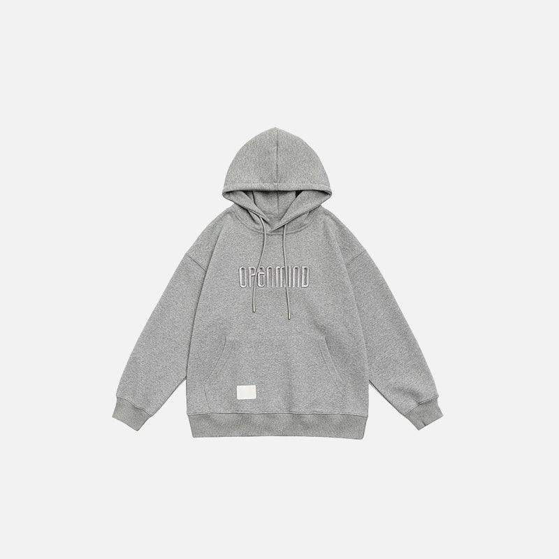 Solid Color Embroidered Hoodie - tntwear1