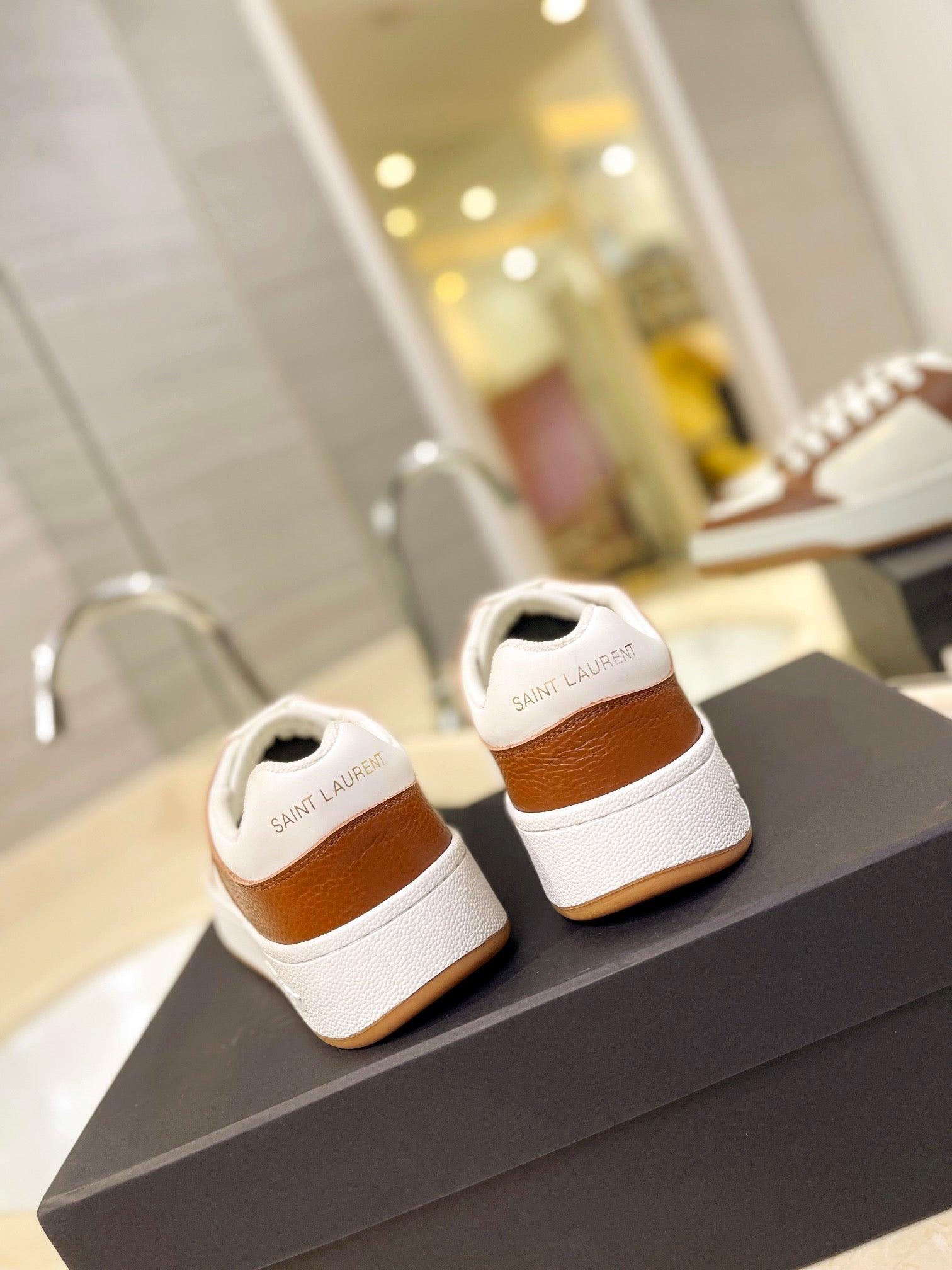 VSL Brown and White Leather Sneakers-166 - tntwear1