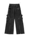 Tntwear Multi-Pocket Exposed Zippers Baggy Jeans - tntwear1