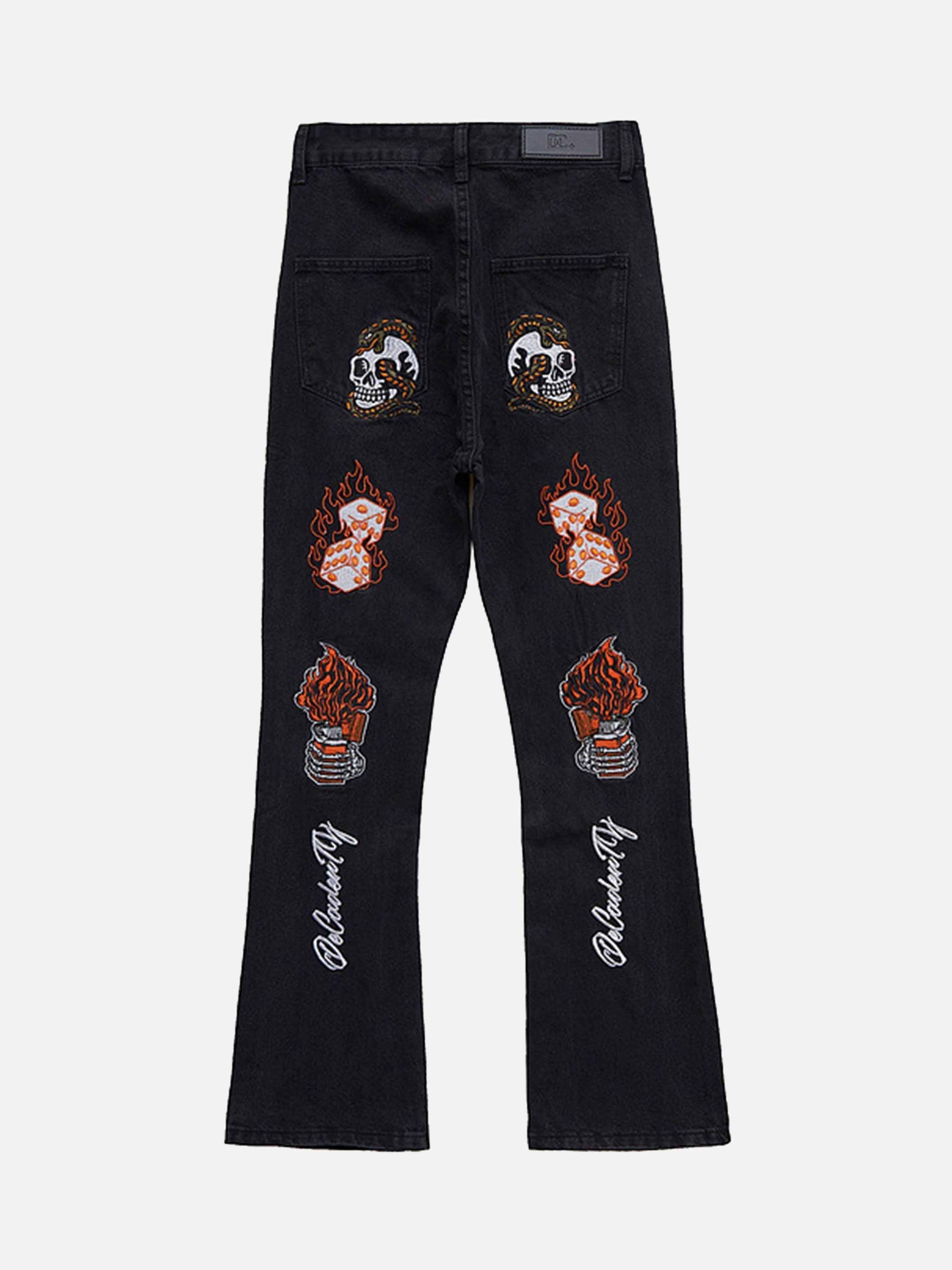 1984 High Street Embroidery Retro Jeans - 1574 - tntwear1