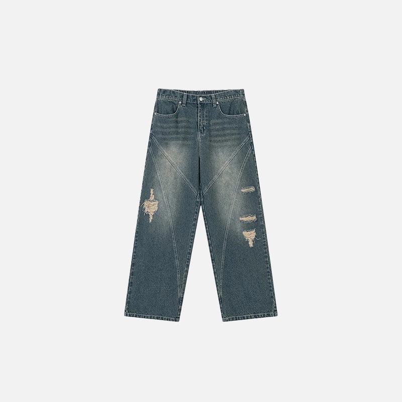 Vintage Distressed Wide-Leg Jeans - tntwear1