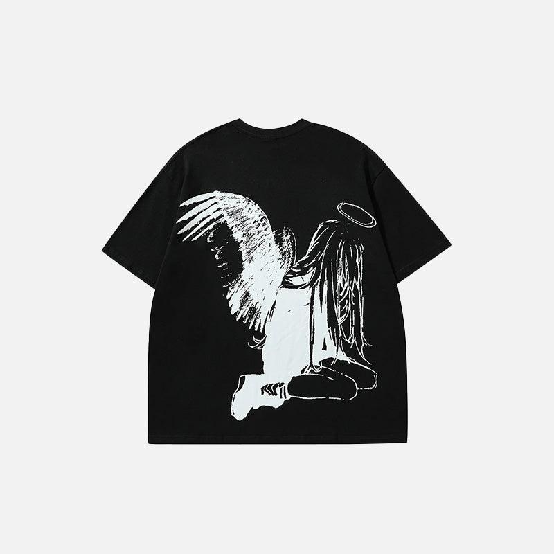 Loose Angel Wings Graphic T-shirt - tntwear1