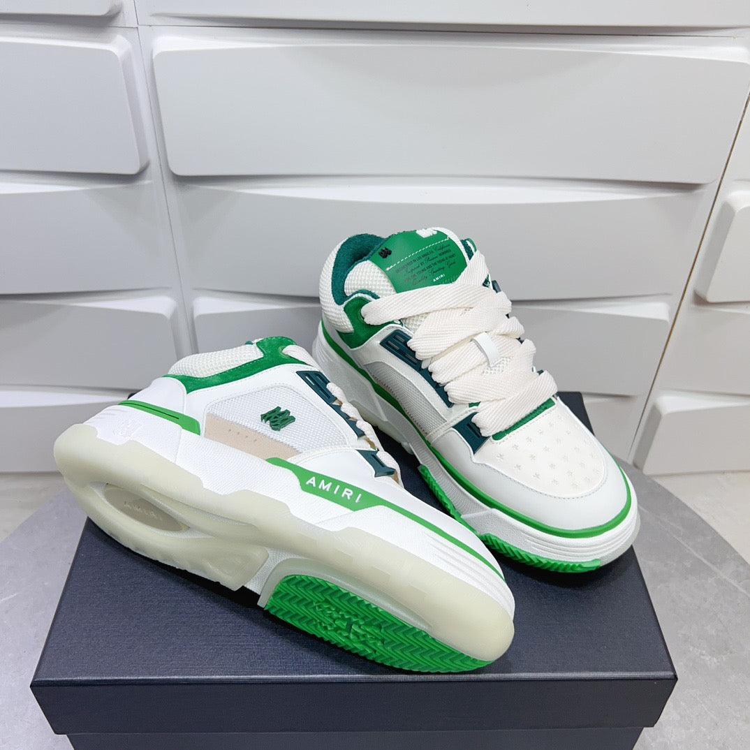 AMR MA-1 White and Green Sneakers-128 - tntwear1