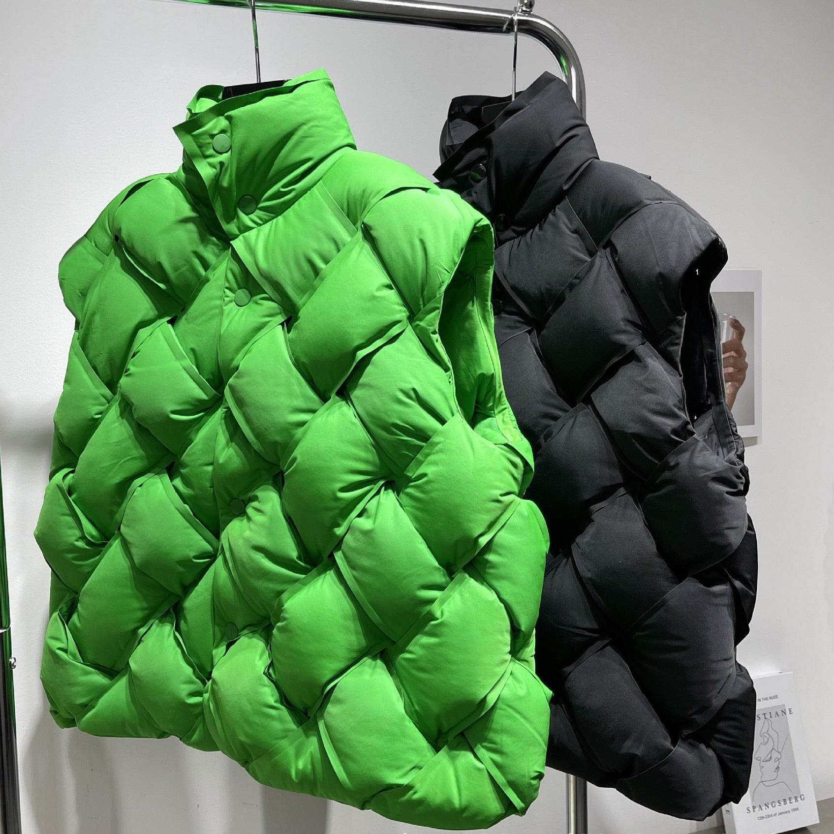 New Fashion Woven Pattern Warm Down Jacket Unisex - tntwear1