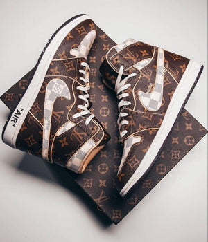 Custom Air Jordan 1 x LV x OFF-W Monogram - tntwear1