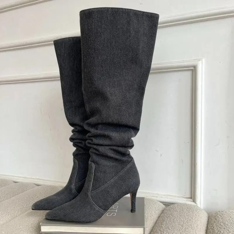 Adele Denim Boots - tntwear1