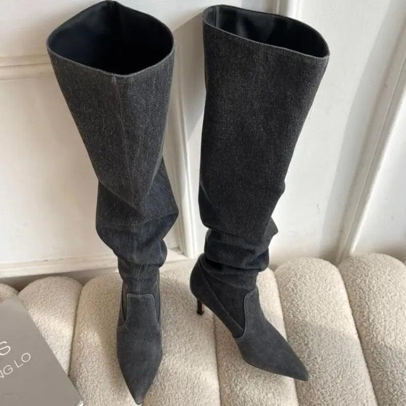 Adele Denim Boots - tntwear1