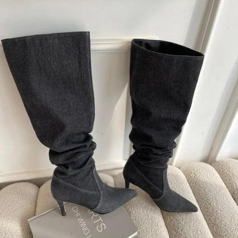 Adele Denim Boots - tntwear1